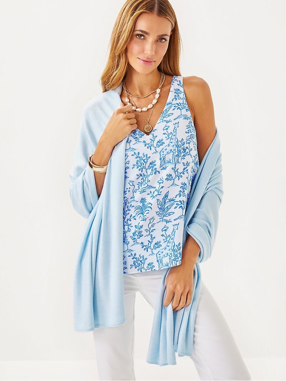 Lilly Pulitzer Lanelle Wrap in Heathered Bluette - NEW